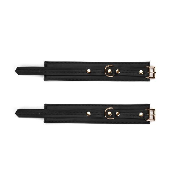 Поножі Liebe Seele Black Organosilicon Anklecuffs, екошкіра SO9486 фото