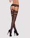 Чулки-стокинги с комбинированной сеткой Obsessive Garter stockings S214 S/M/L, черные SO7268 фото 3