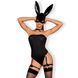 Еротичний костюм кролика Obsessive Bunny costume, black, боді, чокер, гартери, панчохи, маска SO7701 фото 1