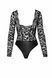 Боди Noir Handmade F296 Psyche, кружево, длинный рукав, низ под латекс, с доступом SX0213 фото 6