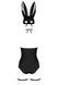 Еротичний костюм кролика Obsessive Bunny costume, black, боді, чокер, гартери, панчохи, маска SO7702 фото 4