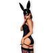 Еротичний костюм кролика Obsessive Bunny costume, black, боді, чокер, гартери, панчохи, маска SO7702 фото 2