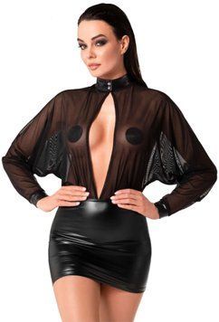 Платье Noir Handmade F348 Powerwetlook and tulle dress  SX2097 фото