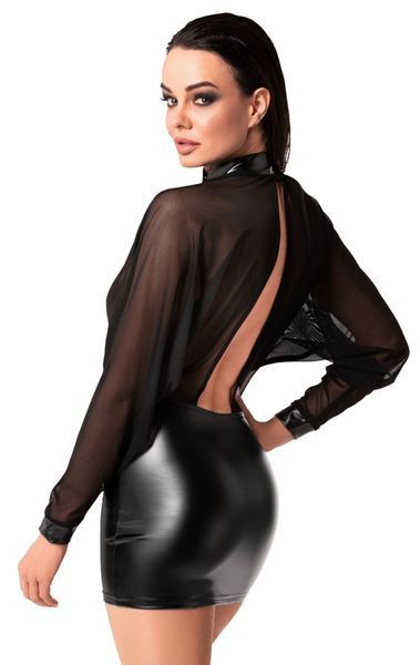Платье Noir Handmade F348 Powerwetlook and tulle dress  SX2097 фото