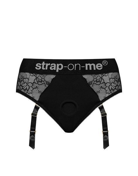 Кружевные трусы для страпона с подвязками для чулок Strap-On-Me DIVA HARNESS  SO5096 фото