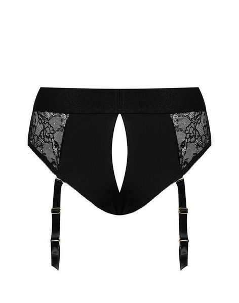 Кружевные трусы для страпона с подвязками для чулок Strap-On-Me DIVA HARNESS  SO5096 фото