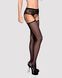 Сетчатые чулки-стокинги с кружевным поясом Obsessive Garter stockings S307 XL/XXL, черные SO7271 фото 1