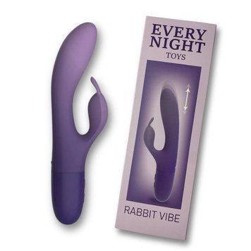 Вібратор-кролик Every Night Toys з подвійною стимуляцією, фіолетовий