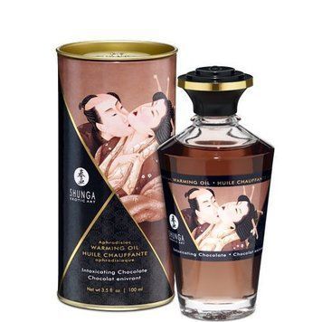 Разогревающее масло Shunga Aphrodisiac Warming Oil &ndash; Intoxicating Chocolate (100 мл) без сахара SO2498 фото