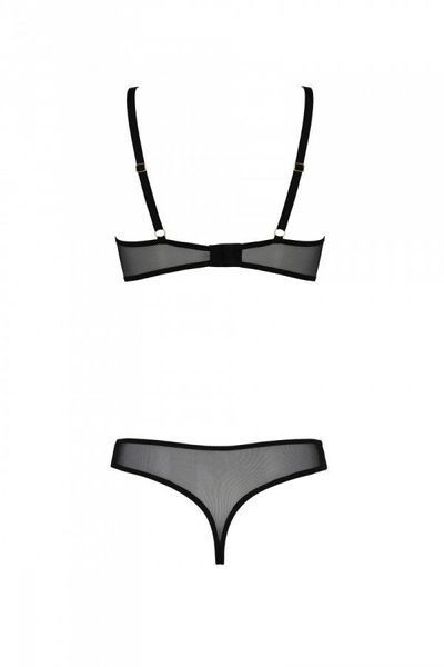 Еротичне боді Passion MARINA BODY, black, з відкритими чашками SO9718 фото