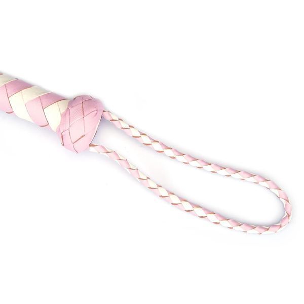 Флоггер Liebe Seele White & Pink Leather Whip SX2833 фото