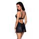 Бэби-долл из эко-кожи и кружева Passion LOONA CHEMISE, black SO5359 фото 2