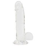 Прозорий фалоімітатор на присосці ADDICTION &mdash; Clear Dildo with Balls 8&Prime;, віброкуля в подарунок SX3153 фото
