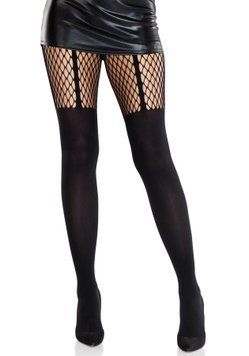 Колготки Leg Avenue Garter Illusion Tights with Net Detail One Size