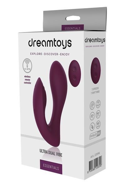 Вібратор з подвійною стимуляцією та пультом керування Dream Toys Essentials Ultra Dual Vibe, фіолетовий DT22096 фото