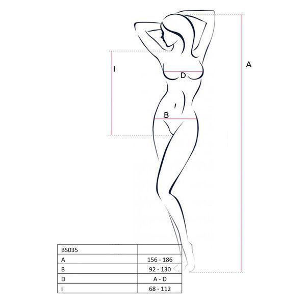 Бодистокинг Passion BS035, боди, имитация топа и трусиков PBS035R фото