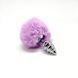 Металлическая анальная пробка Кроличий хвостик Alive Fluffy Twist Plug Purple SO6306 фото 3