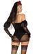 Эротический костюм черной невесты Leg Avenue Heartbreak Bride, боди, рукава, вуаль, чокер SO9207 фото 2