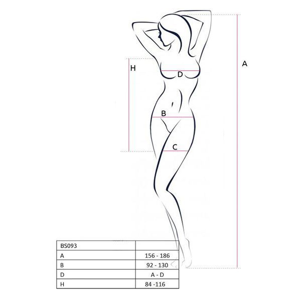Бодістокінг-сукня з глибоким коміром Passion BS093, довгі рукави SO6399 фото