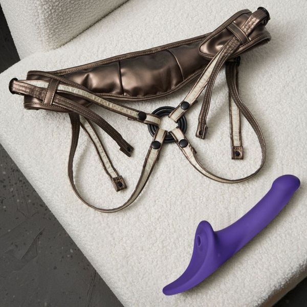 Вібронасадка для страпону з вакуумною стимуляцією Strap-On-Me Multi Orgasm Dildo Purple SX4032 фото