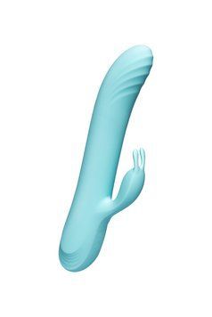 Вібратор-кролик Every Night Toys з фрикціями, блакитний