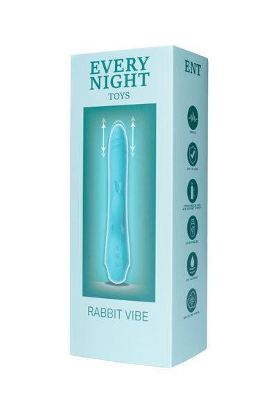 Вібратор-кролик Every Night Toys з фрикціями, блакитний OD-8398RV фото