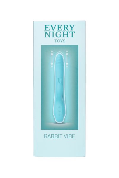 Вібратор-кролик Every Night Toys з фрикціями, блакитний OD-8398RV фото