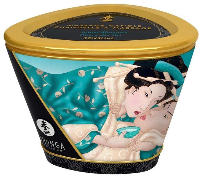 Массажная свеча Shunga Massage Candle - Island Blossoms (170 мл) с афродизиаками SO3343 фото