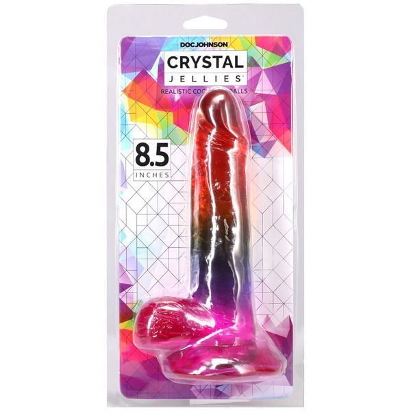 Реалістичний фаллоімітатор з TPE Doc Johnson Crystal Jellies, 21.6 см, різнокольоровий SX4434 фото