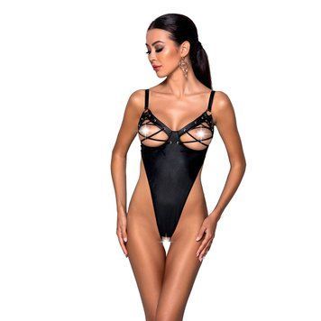 Боди из экокожи Passion CELINE BODY, black, с доступом, открытый SO6404 фото