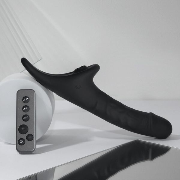Вибронасадка для страпона с вакуумной стимуляцией Strap-On-Me Multi Orgasm Realistic Dildo Black SX4035 фото