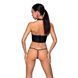 Комплект белья с открытой грудью Passion GENEVIA SET WITH OPEN BRA black, корсет, стринги SO8440 фото 2