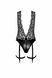 Боді Noir Handmade F297 Libido, чорне, мереживо, низ під латекс, відкритий доступ, гартери SX0224 фото 5