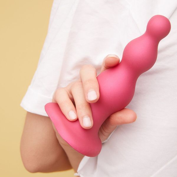 Насадка для страпона Strap-On-Me Dildo Plug Beads Framboise Metallic  SO8983 фото