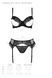 Комплект Passion KERRIA SET WITH OPEN BRA black, бюстгальтер з відкритою чашкою, стрінги, пояс для панчіх SX0495 фото 5