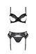Комплект Passion KERRIA SET WITH OPEN BRA black, бюстгальтер з відкритою чашкою, стрінги, пояс для панчіх SX0495 фото 3