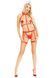 Портупея з чокером і гартери Leg Avenue 2PC Vegan Leather Nurse Harness Teddy and Headband Red  SX1716 фото 4