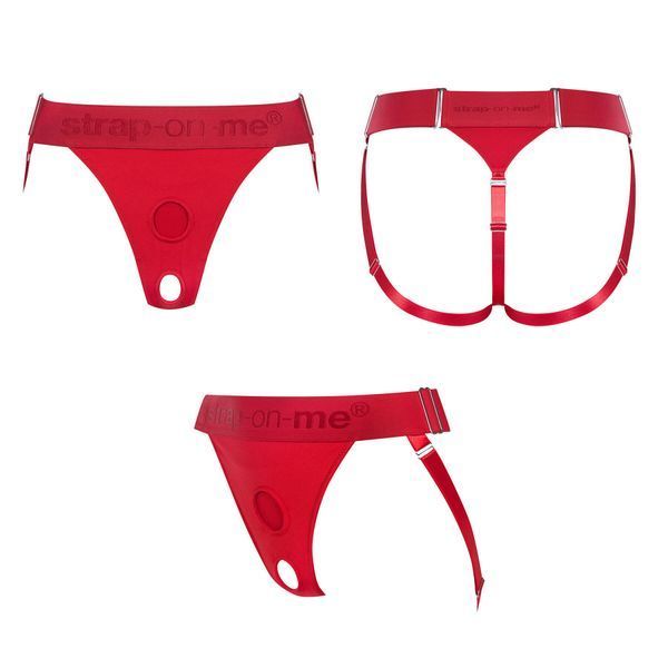 Трусики для страпона Strap-On-Me HARNAIS LINGERIE UNIQUE, One Size, сірі SO9614 фото