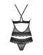 Напівпрозорий набір з прикрасами Obsessive Ivannes top & thong, чорний, топ та танга SO7284 фото 6