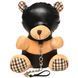 Плюшевий ведмедик HOODED Teddy Bear БДСМ у шкіряному капюшоні з повідцем, 23x16x12 см SO9815 фото 1