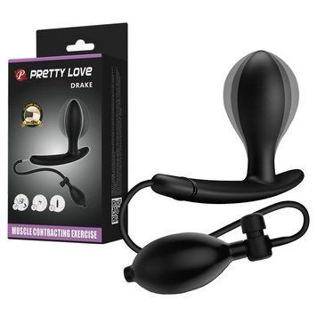Анальная пробка Pretty Love Drake с накачиванием, черная PL040115 фото