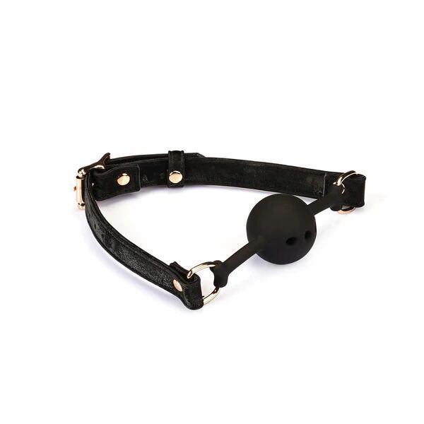 Повітропроникний кляп Liebe Seele Boudoir Amor Ball Gag Black, силіконова кулька, діаметр 4,3 см SX1667 фото