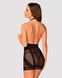 Полупрозрачная сорочка с открытой грудью Obsessive Lacrisia chemise, черная, с чокером SO7286 фото 2