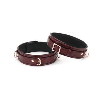 Фіксатори для стегон Liebe Seele Wine Red Thigh Cuffs S Size, натуральна шкіра SO9454 фото