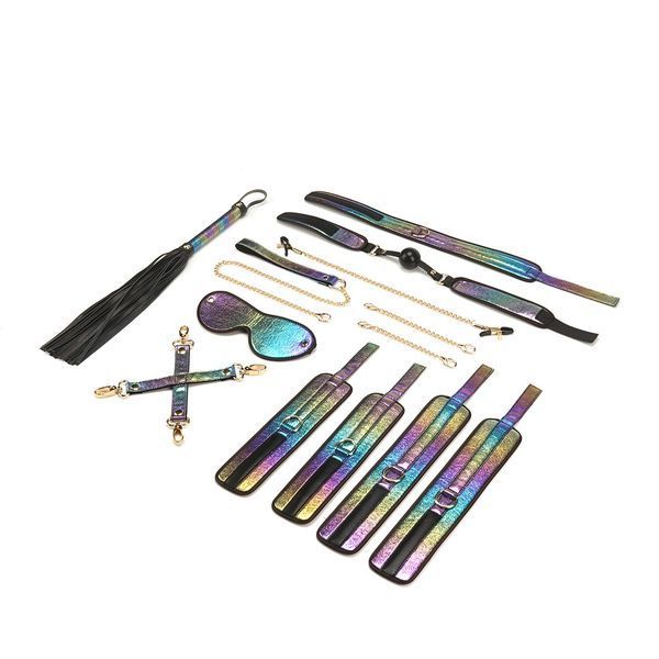 БДСМ-набор Liebe Seele Vivid Rainbow 8 Pieces Set, 8 аксессуаров, экокожа на бархатной основе SO9504 фото