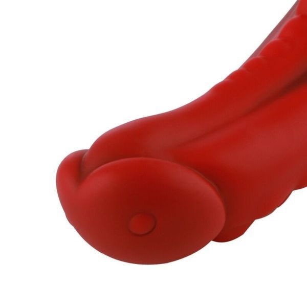 Фаллоимитатор для секс-машин Hismith 8.35&Prime; Curved Silicone Dildo Red Monster Series, система KlicLok SO9966 фото
