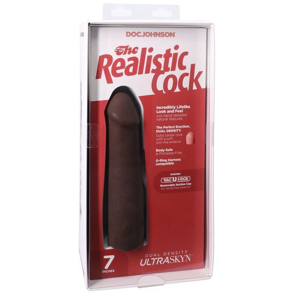 Doc Johnson The Realistic Cock ULTRASKYN - 7 Inch Chocolate