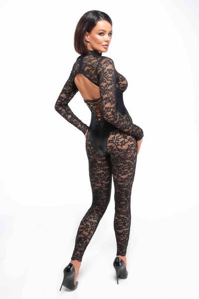 Комбинезон Noir Handmade F299 Enigma, кружево, длинный рукав, имитация корсета, доступ SX0231 фото