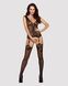 Бодистокинг Obsessive Bodystocking F221, силуэтный цветочный рисунок, имитация чулок SO7229 фото 3