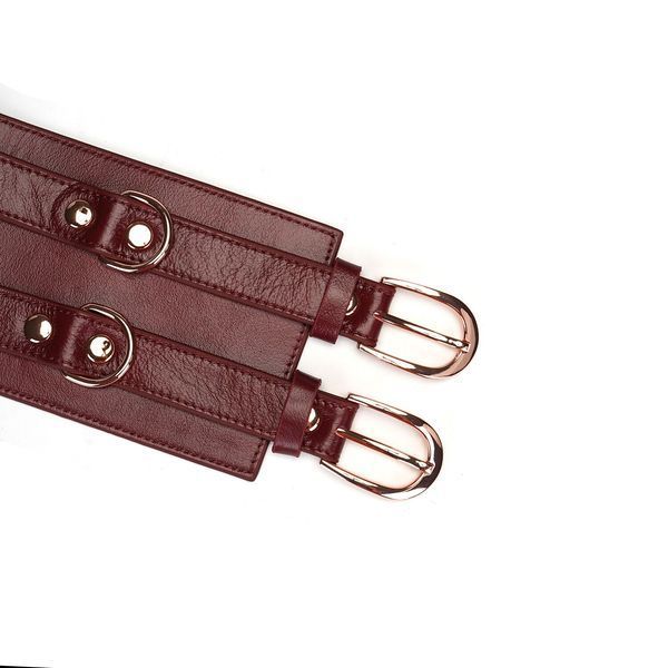 Кожаный пояс для бондажа Liebe Seele Wine Red Waist Cuff, S Size SO9462 фото